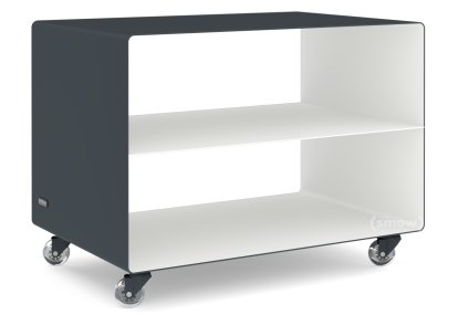 Trolley R 103, Bicoloured, Anthrazite grey (RAL 7016) - Pure white (RAL 9010), Transparent castors