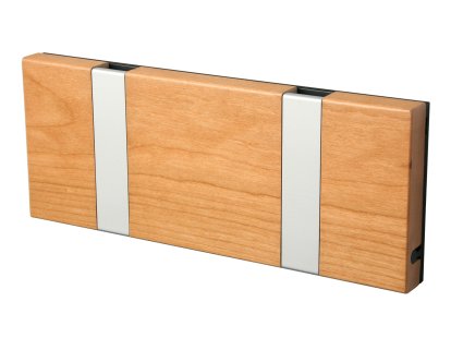 Knax, 2 hooks, Aluminium, Cherry clear varnished