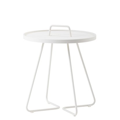On-the-move Side Table, Small - H 54 cm x Ø 44 cm, White