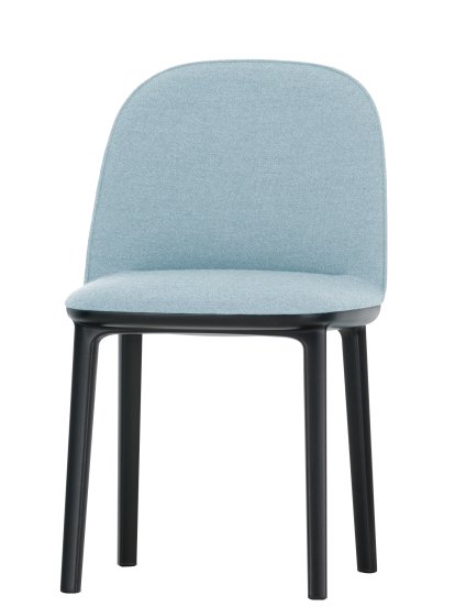 Softshell Side Chair, Light grey / ice blue, Felt pads for hard floor surfaces