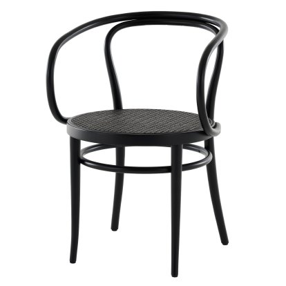 209 / 210 Chair, Black stained beech, Cane work seat, dark melange (209)