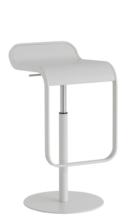 LEM Bar Stool, 55-67 cm, Pearl white lacquered