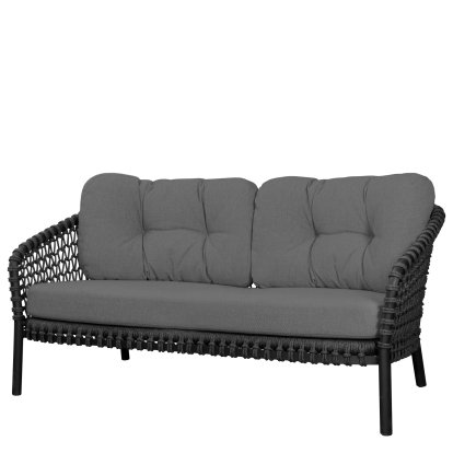 Ocean Lounge large 2-seater sofa, Open soft Rope – Dark grey, AirTouch - Grey