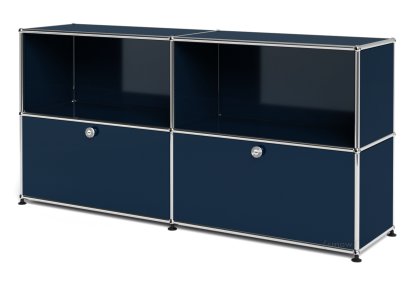 USM Haller Sideboard L with 2 Drop-down Doors, Steel blue RAL 5011