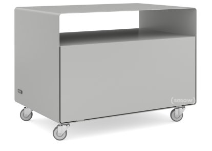 Trolley R 107, Self-coloured, Aluminium white (RAL 9006), Industrial castors