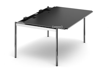 USM Haller Table Advanced, 150 x 100 cm, 41-Black lino, Hatch right