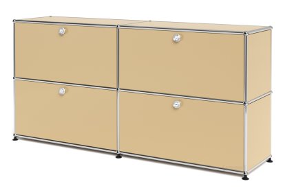 USM Haller Sideboard L, Customizable, USM beige, With 2 drop-down doors, With 2 drop-down doors