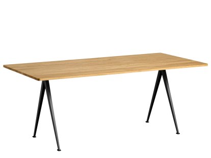Pyramid Table 02, Lacquered oak, Steel black powder-coated