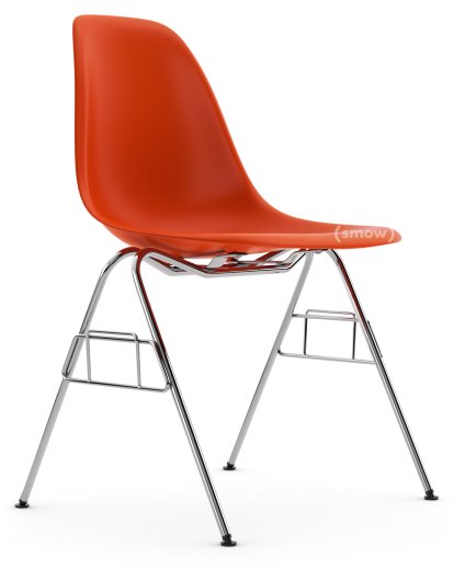 Eames Plastic Side Chair DSS / DSS-N, Red (poppy red), Without upholstery, Without upholstery, Without linking element (DSS-N)