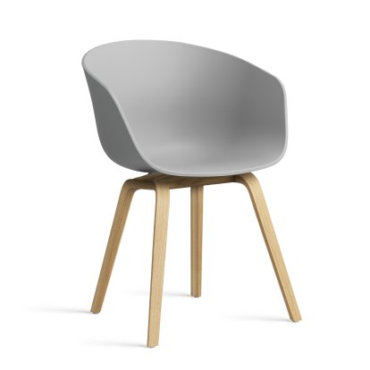 About A Chair AAC 22 Armchair, Concrete grey 2.0, Lacquered oak