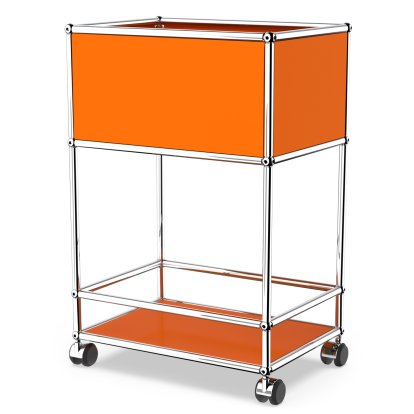 USM Haller Bar Sideboard Type 2, Pure orange RAL 2004, Hard castors for carpets