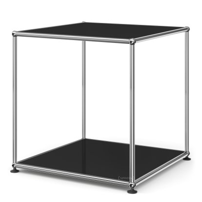 USM Haller High Side Table 50, Both panels metal, Graphite black RAL 9011