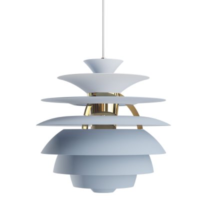 PH Snowball Pendant Lamp, Dusty blue / Brass
