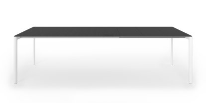 Maki Dining Table, L 166-278 x W 90 cm, Laminate black, Aluminium with white lacquer