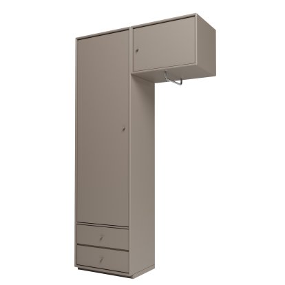 Attire II Wardrobe, Truffle, Plinth