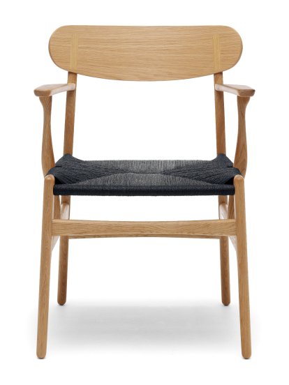 CH26 Dining Chair, Oiled oak, Black