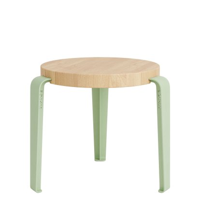 Mini Lou Children's Stool, Solid oak, Dino green