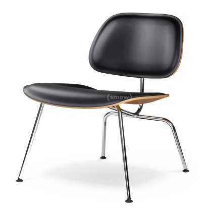 Plywood Group LCM / LCM Leather Chair, Natural ash, seat leather nero, Polished chrome