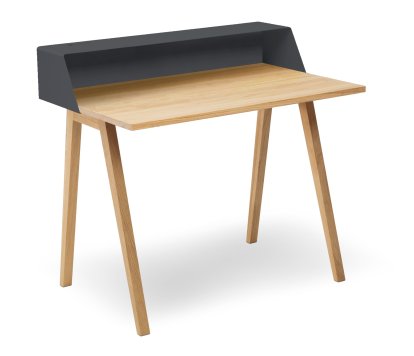 PS04 / PS05 Secretary, W 100 x D 63 cm (PS04), Anthrazite grey (RAL 7016), Oiled oak, Without power box