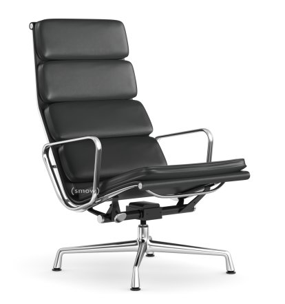Soft Pad Group EA 222, Base chrome-plated, Leather Premium F asphalt, Plano dark grey