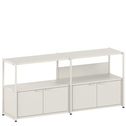 Unit Sideboard L Steel, 2 x double doors, Cream white