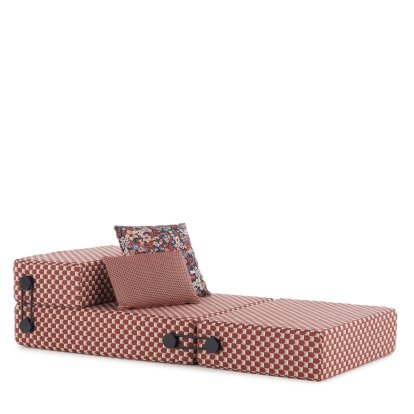 Trix Outdoor Lounger, Red chequered