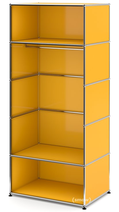 USM Haller Clothes Rack M with Rail, Model 2, Golden yellow RAL 1004