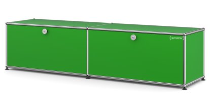 USM Haller Lowboard L with 2 Drop-down Doors, USM green