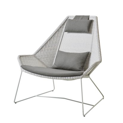 Breeze Highback Lounge Chair, White grey, Natté - Taupe