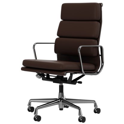 Soft Pad Group EA 219, Chrome-plated, Leather Standard marron, Plano brown, Hard castors for carpets