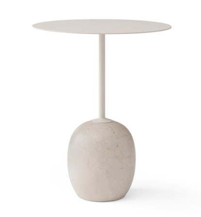 Lato LN8 / LN9 Side Table, Round (Ø 40 cm), Ivory White / Crema Diva marble