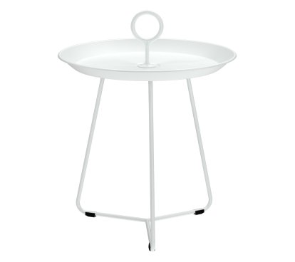 Eyelet Side Table, H 46,5 x Ø 45 cm, Muted White