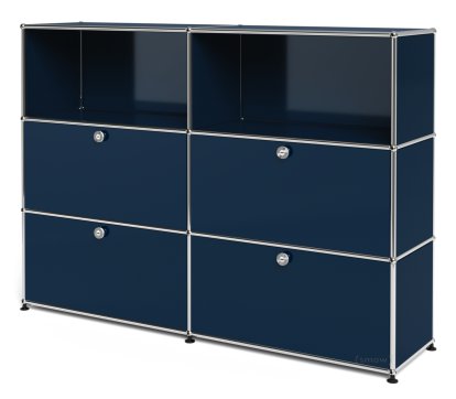 USM Haller Highboard L with 4 Drop-down Doors, Steel blue RAL 5011