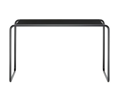 S 285/0 Desk, Stained ash - black, Black, with plastic glides