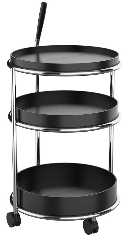 K6 Side Table, Black oak, Chrome