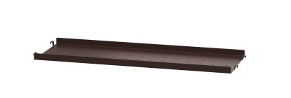 String System Metal Shelf, 58 x 20 cm, Edge shallow, Dark brown