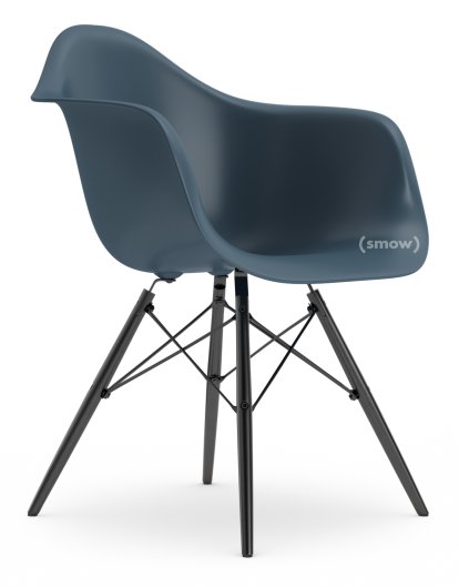 Eames Plastic Armchair DAW, Sea blue, Without upholstery, Without upholstery, Standard version - 43 cm, Black maple