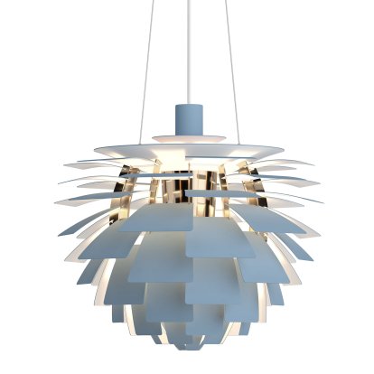 PH Artichoke Pendant Lamp, Dusty blue / Brass, Ø 48 cm