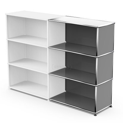 USM Haller Extension Kit Horizontal 3, Mid grey RAL 7005, 35 cm