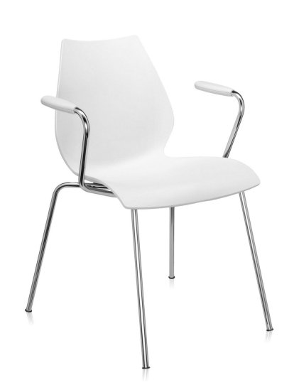 Maui Chair, With armrests, Zinc white