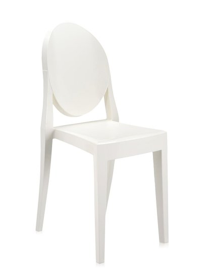 Victoria Ghost Chair, Opaque, Shining white