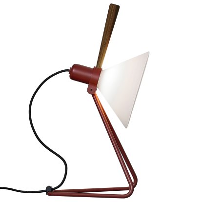 Model 356 Table Lamp, Oxide red / smoked oak