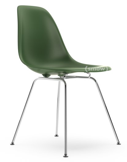 Eames Plastic Side Chair DSX, Forest, Without upholstery, Without upholstery, Standard version - 43 cm, Chrome-plated