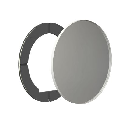 Unu mirror with LED lighting round (set), ø 80 cm, White matt