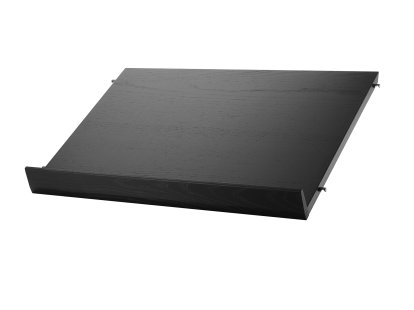 String System Magazine Shelf Wood, 58 x 30 cm, Black ash veneer
