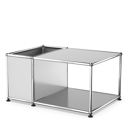 USM Haller Side Table with Storage, USM matte silver, 50 cm