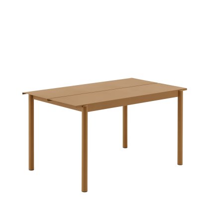 Linear Steel Table, L 140 x W 75 cm, Burnt orange