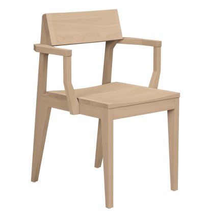 Schulz Armchair, Unupholstered, Waxed oak with white pigment