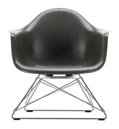 Eames Fiberglass Armchair LAR, Eames elephant hide grey, Chrome-plated