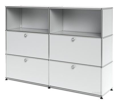 USM Haller Highboard L with 4 Drop-down Doors, USM matte silver